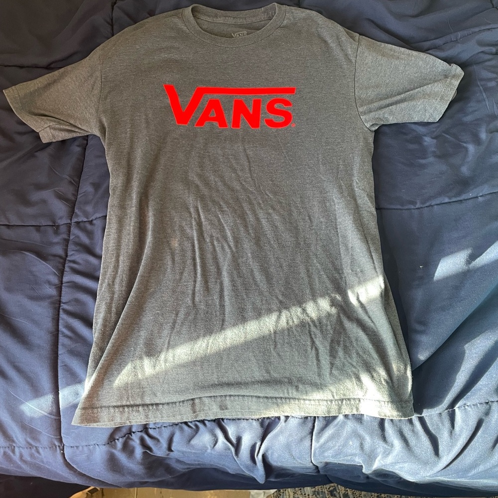 Vans Gray and Red Short Sleeve Tee